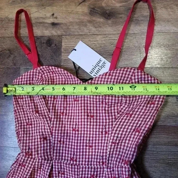 NWT Unique Vintage 2-Piece Cherry Romper & Skirt Set Size (2) XS - Picture 4 of 13